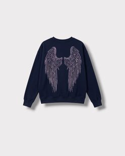 Sweat Angel marine — dos à plat