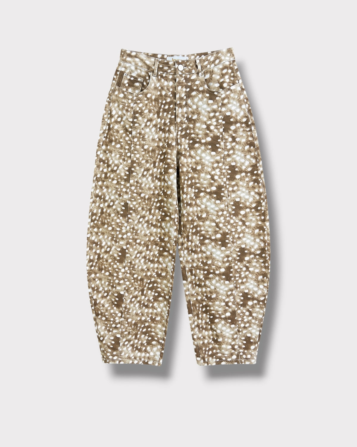 Pantalon barrel Bambi camel — face à plat