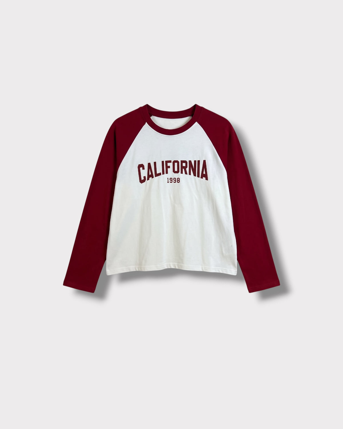 Tee-shirt California bordeaux — face à plat