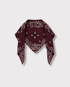 Écharpe bandana triangulaire Bordeaux grenata — vue à plat