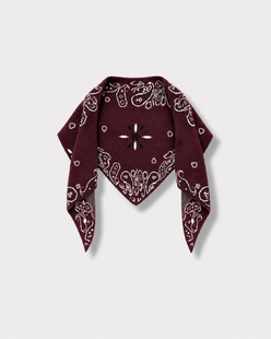 Écharpe bandana triangulaire Bordeaux grenata — vue à plat