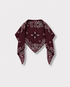 Écharpe bandana triangulaire Bordeaux grenata — vue à plat