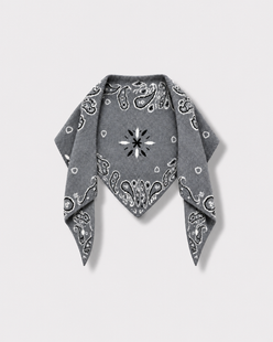 Écharpe bandana triangulaire Gris — vue à plat