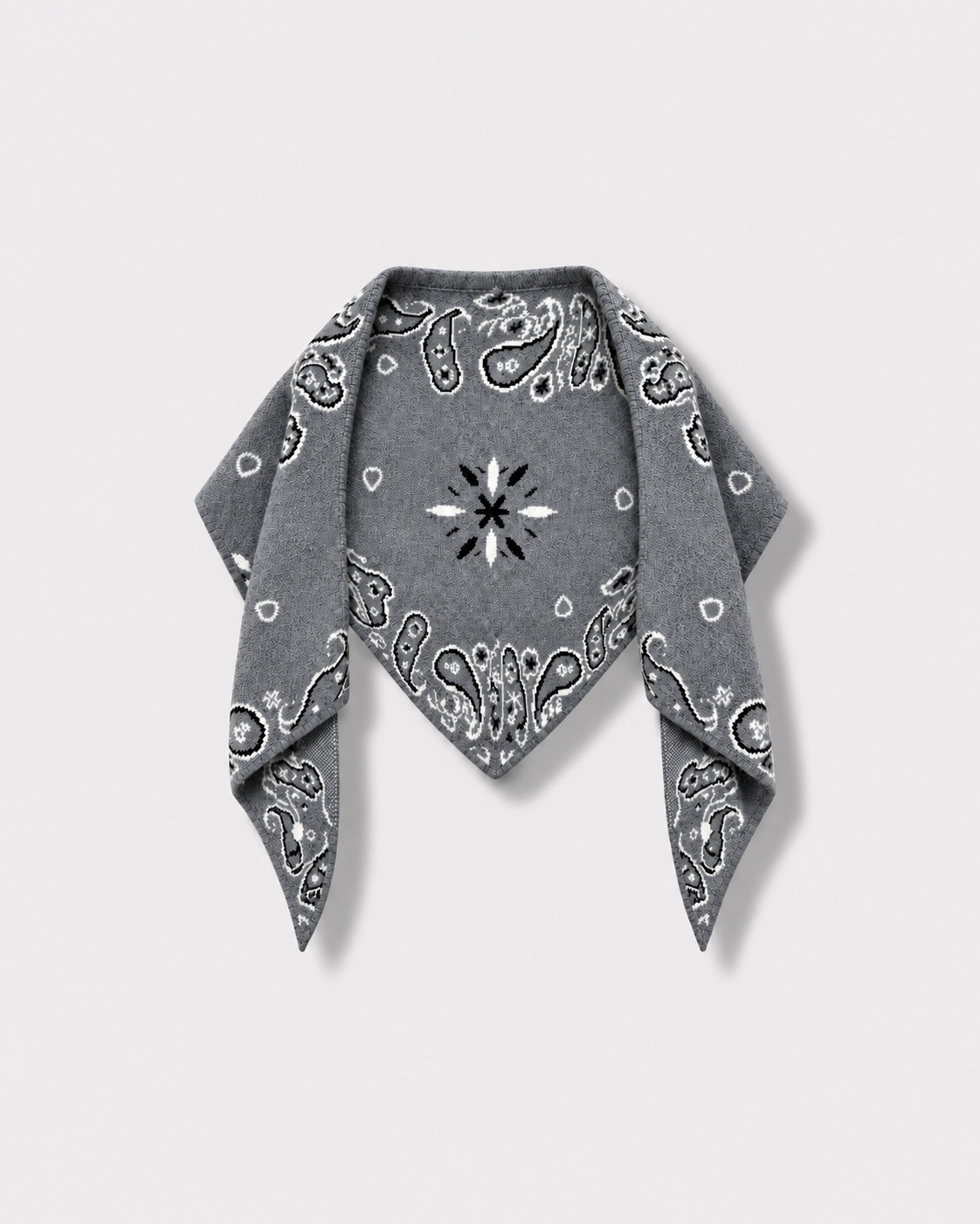 Écharpe bandana triangulaire Gris — vue à plat