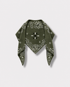 Écharpe bandana triangulaire Kaki militare — vue à plat