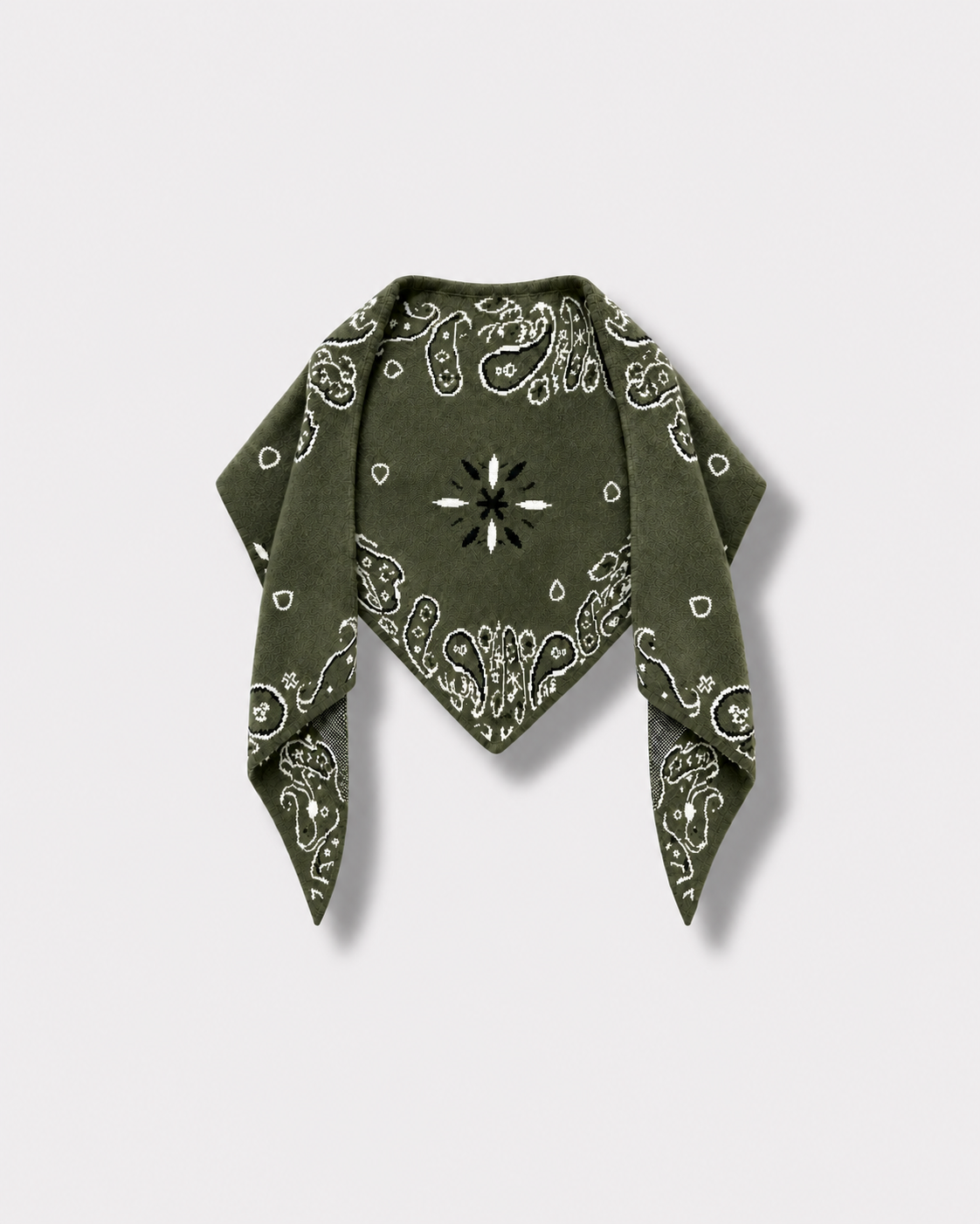 Écharpe bandana triangulaire Kaki militare — vue à plat