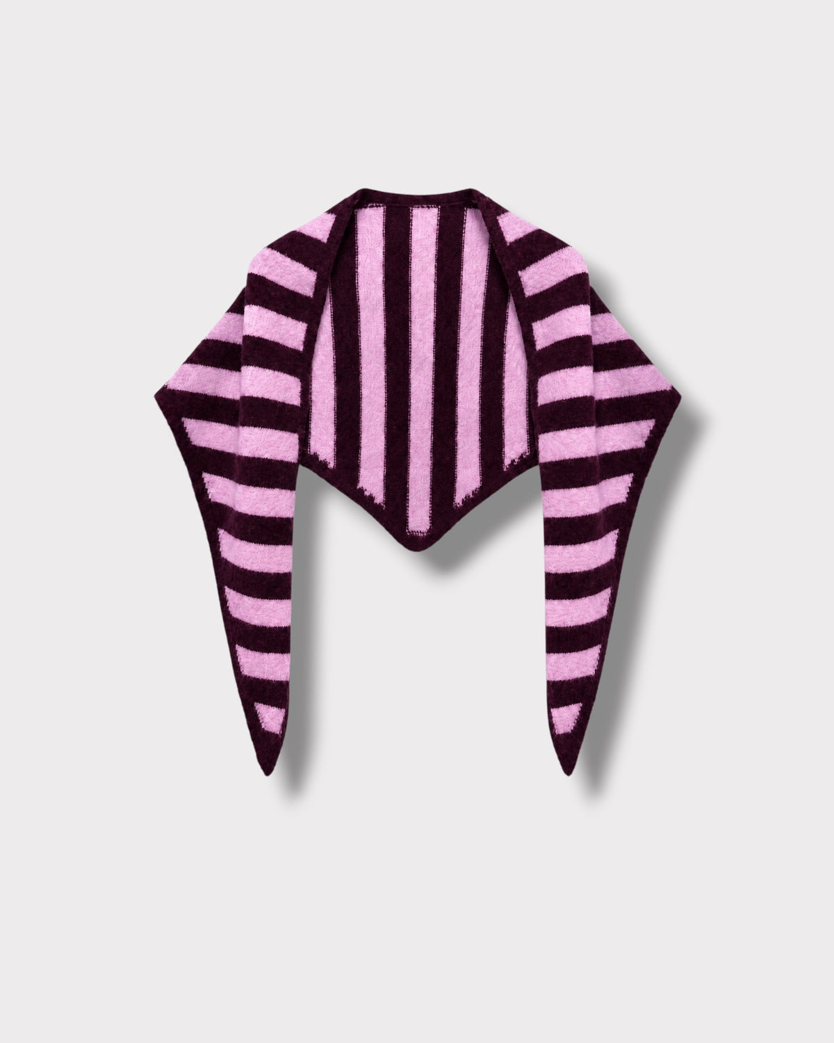 Foulard rayé Acaï & rose baby à plat