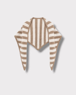 Foulard rayé Beige cachemire à plat