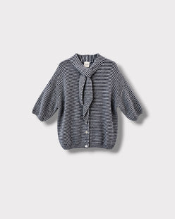 Gilet Adèle rayé — Anthracite — vue à plat