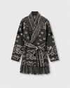Gilet kimono bandana Kaki sottobosco — à plat