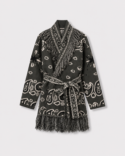 Gilet kimono bandana Kaki sottobosco — à plat
