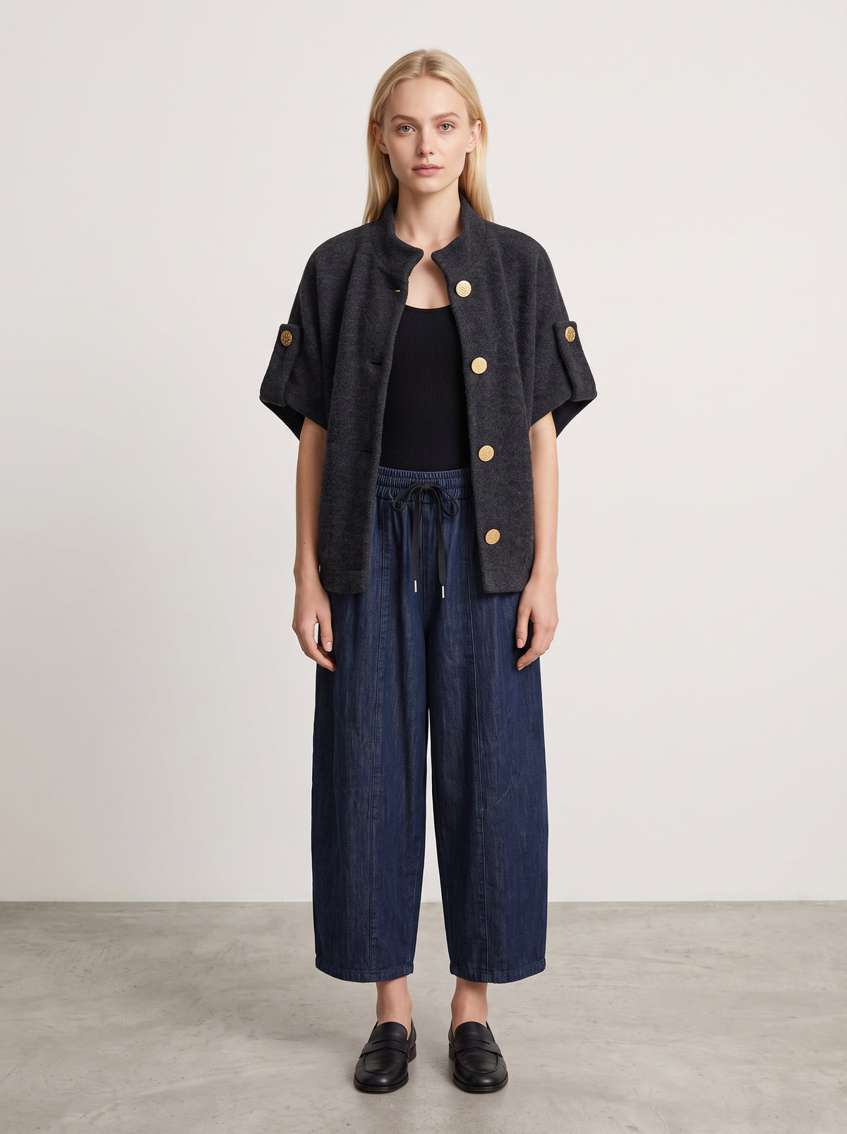 Veste Lison — noir face ouverte