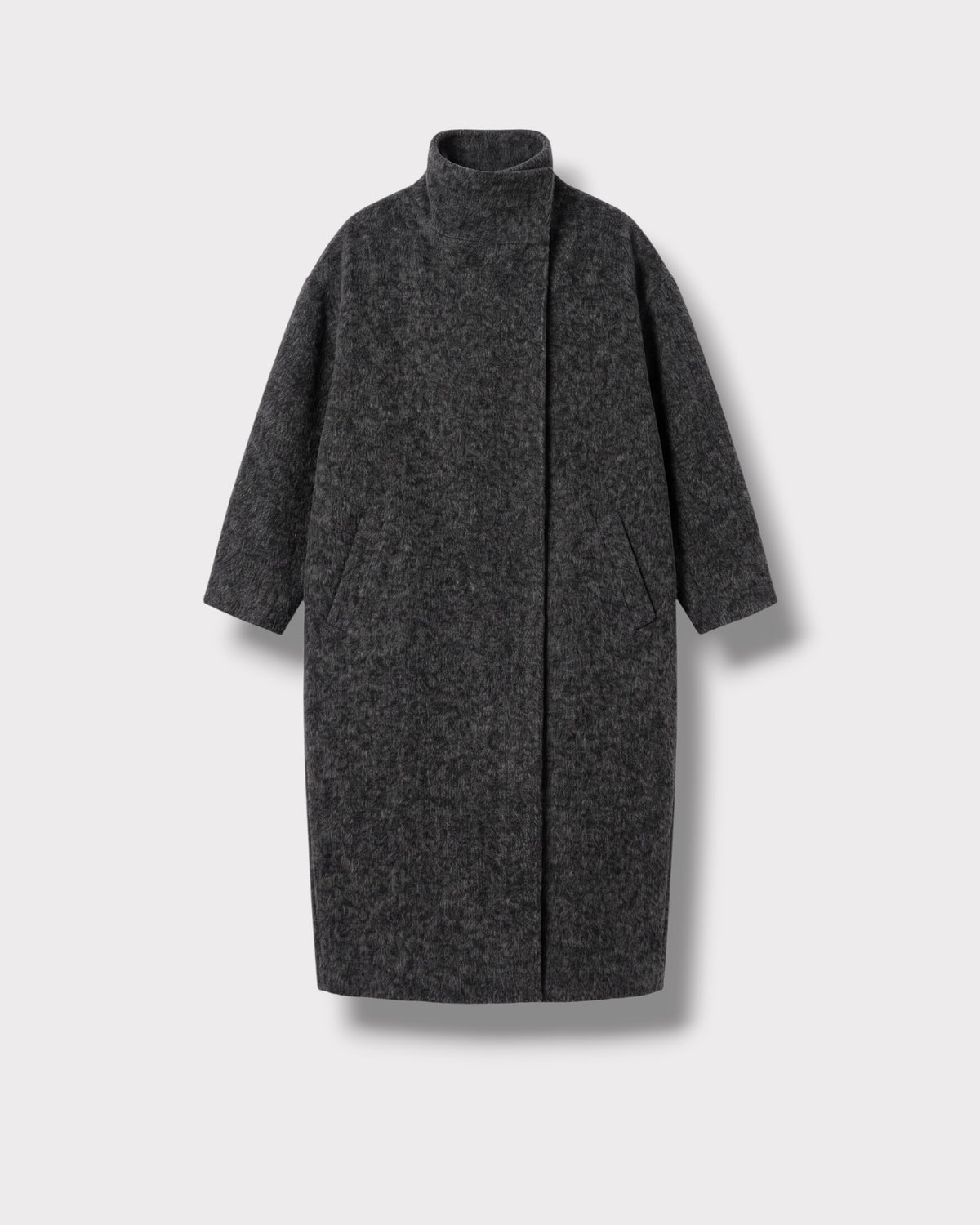 Manteau Aurelie anthracite — vue de face à plat