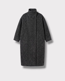Manteau Aurelie anthracite — vue de face à plat