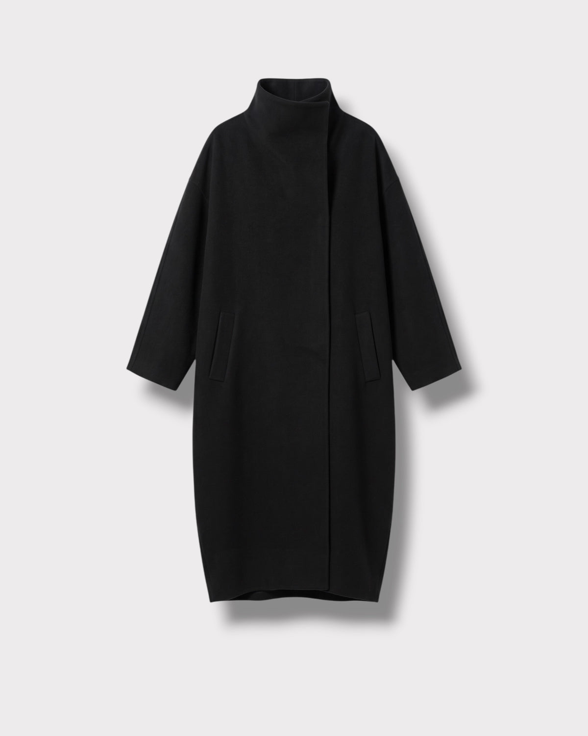 Manteau Aurelie noir — vue de face à plat