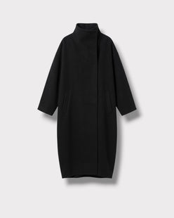 Manteau Aurelie noir — vue de face à plat