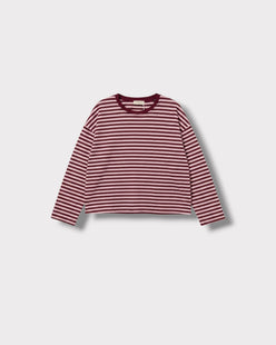 Marinière Rendez-vous — Rose & bordeaux — vue à plat