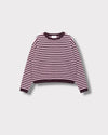 Pull Marinière Violette Acaï & rose baby à plat
