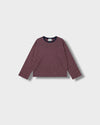 Marinière Violette bordeaux gris à plat