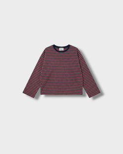 Marinière Violette bordeaux gris à plat