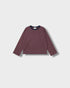 Marinière Violette bordeaux gris à plat