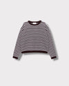 Pull Marinière Violette Ciel & bordeaux à plat