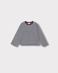 Marinière Violette Marine & écru & Bordeaux — face