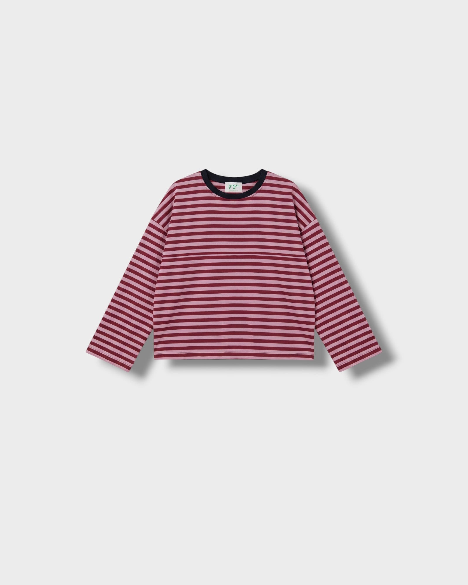 Marinière Violette rose bordeaux à plat