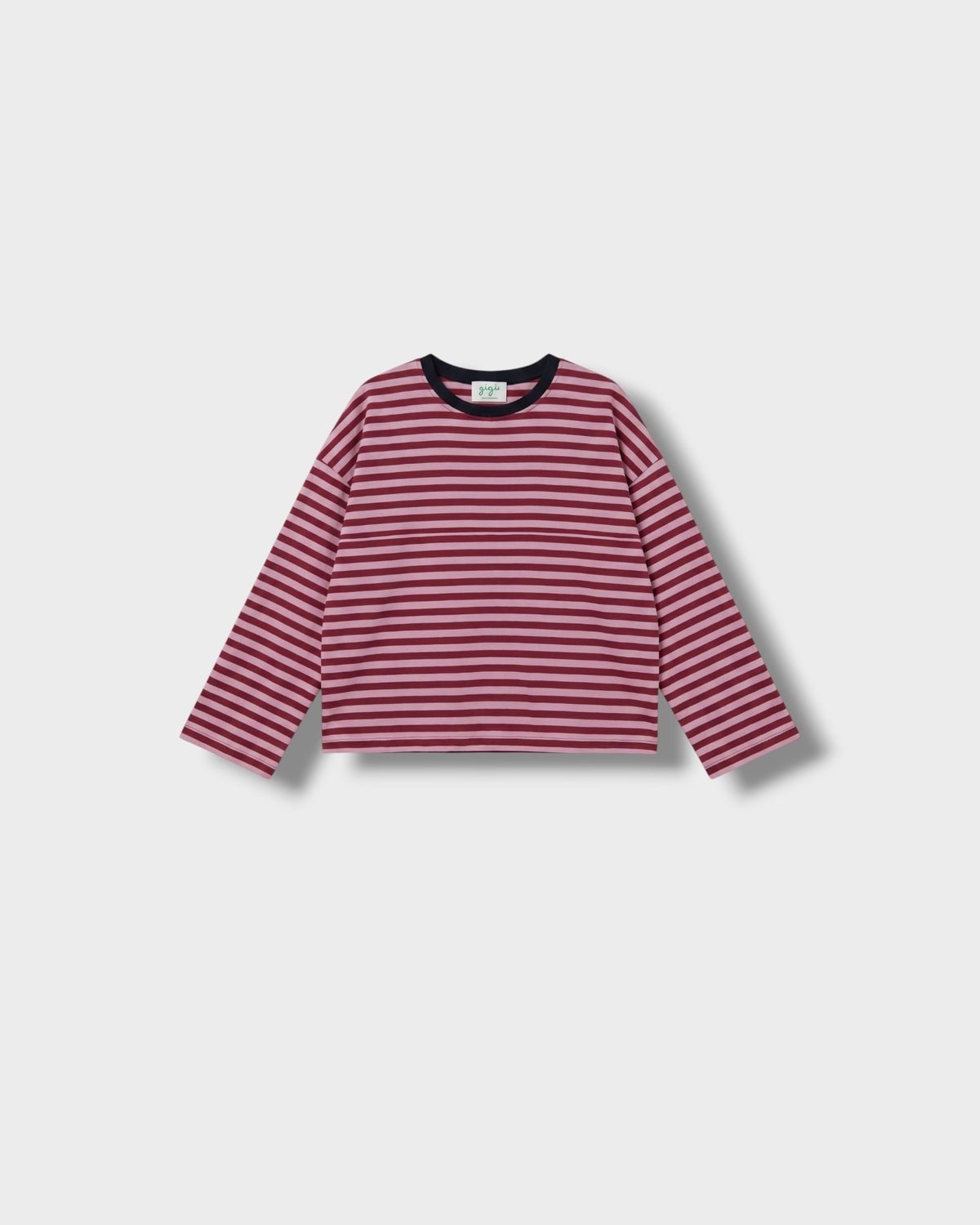 Marinière Violette rose bordeaux à plat