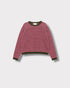 Pull Marinière Violette Rose & kaki à plat