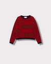 Pull Marinière Violette Rouge & acai à plat