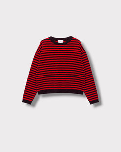 Pull Marinière Violette Rouge & acai à plat