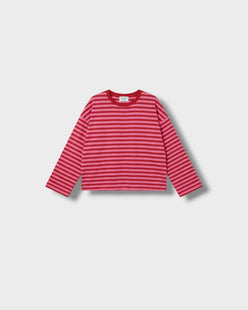 Marinière Violette rouge rose à plat