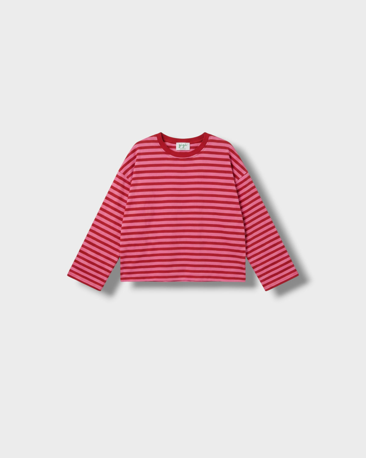 Marinière Violette rouge rose à plat