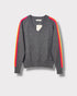 Pull rainbow col V gris — à plat