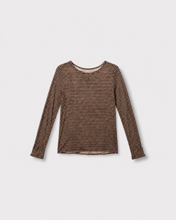 Seconde peau rayé — Choco & beige — vue à plat
