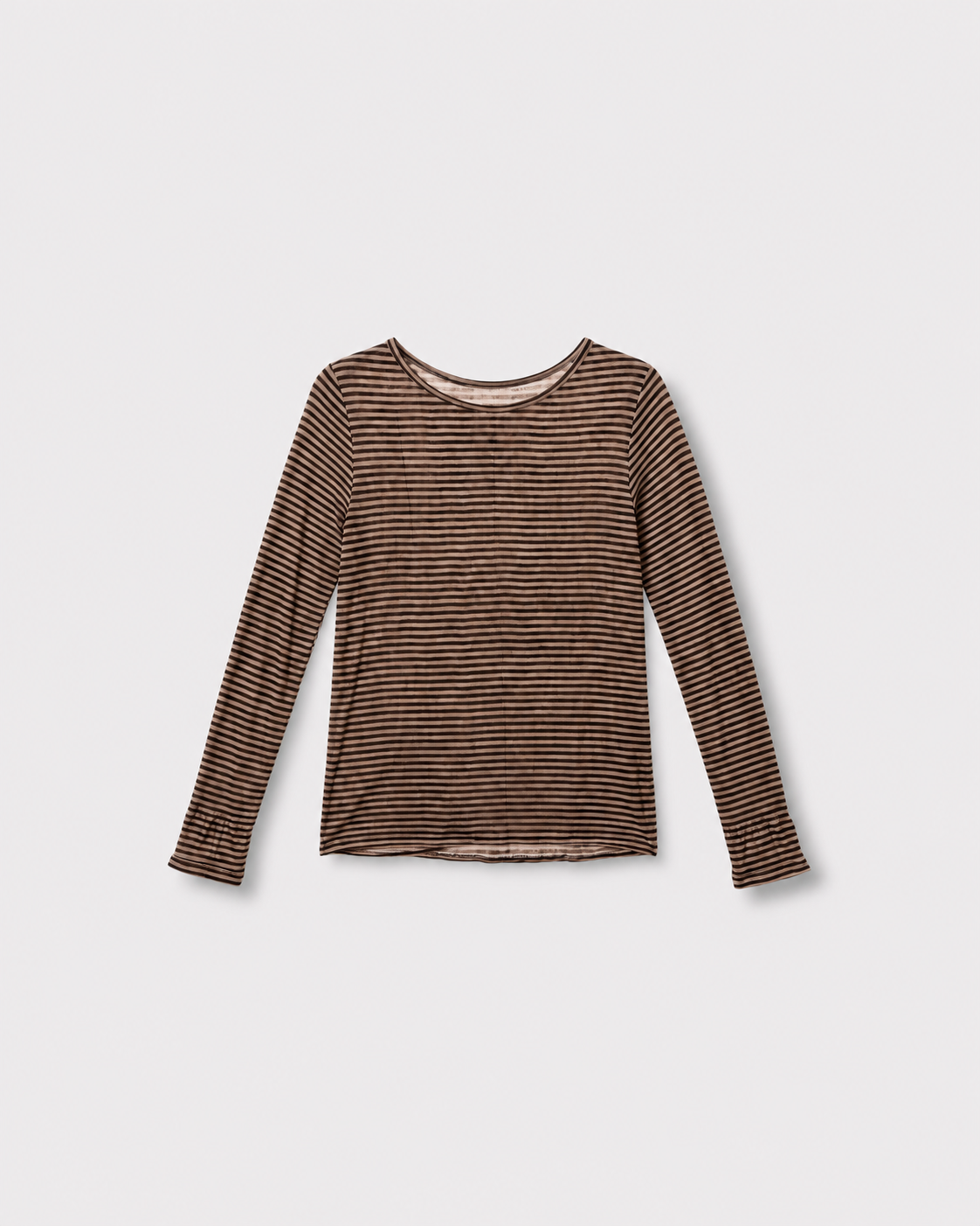 Seconde peau rayé — Choco & beige — vue à plat