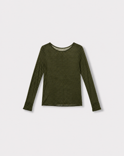 Seconde peau rayé — Kaki militare — vue à plat