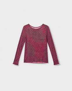 Seconde peau rayé — Rose & bordeaux — vue à plat