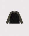 Tee-shirt Yankee — Kaki & noir — vue à plat