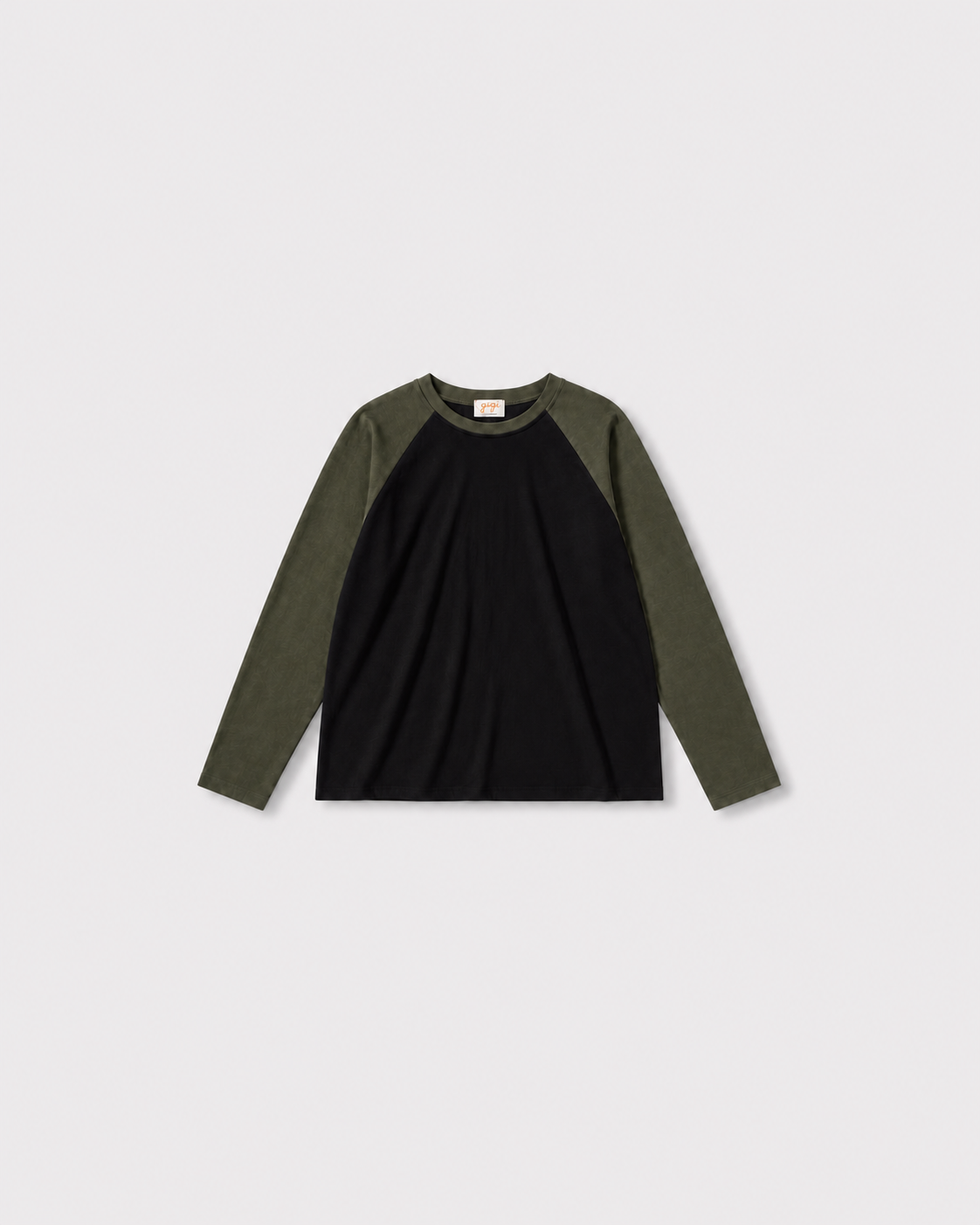 Tee-shirt Yankee — Kaki & noir — vue à plat