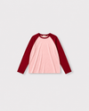 Tee-shirt Yankee — Rose & bordeaux — vue à plat