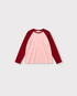 Tee-shirt Yankee — Rose & bordeaux — vue à plat