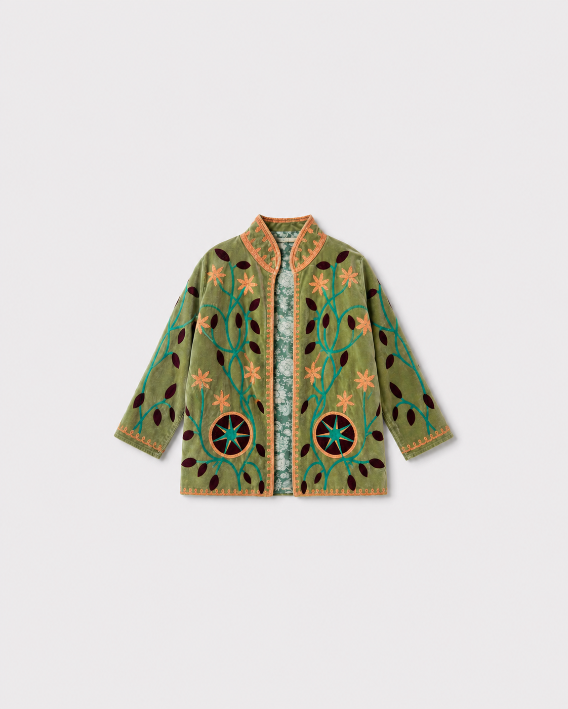 Veste Kimono Star — Kaki hunter — vue à plat