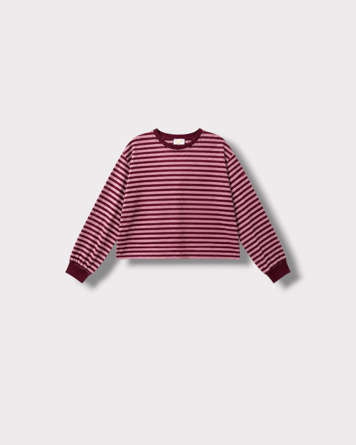 Tee-shirt Marinière Violeta Rose & bordeaux, vue de face