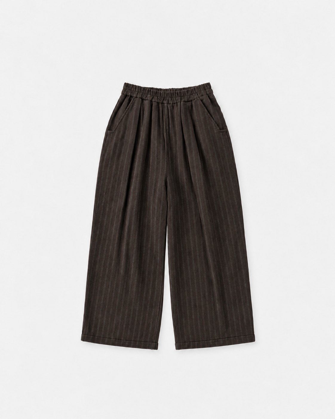 Pantalon Auguste rayures Choco moro — flat sur fond gris
