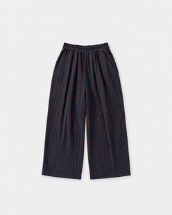 Pantalon Auguste rayures Marine notte — flat sur fond gris