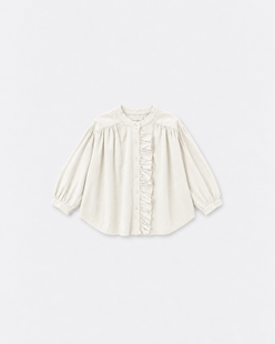 Blouse Fanny velours Ecru à plat sur fond gris