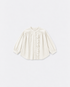 Blouse Fanny velours Ecru à plat sur fond gris