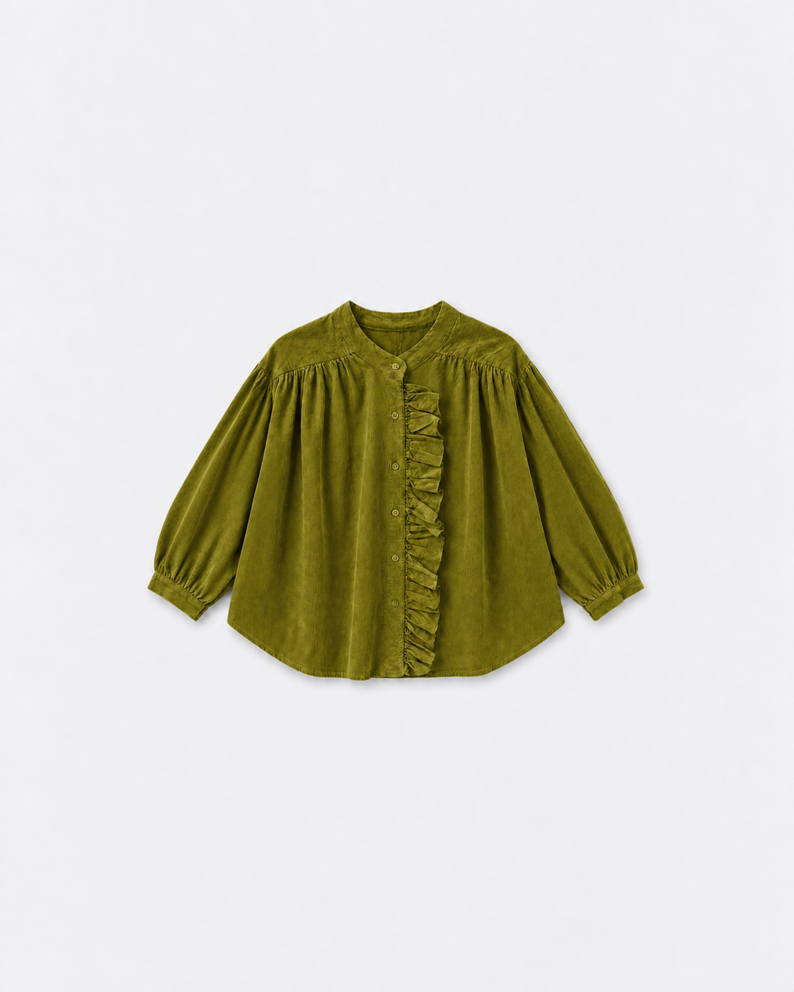 Blouse Fanny velours Kiwi à plat sur fond gris